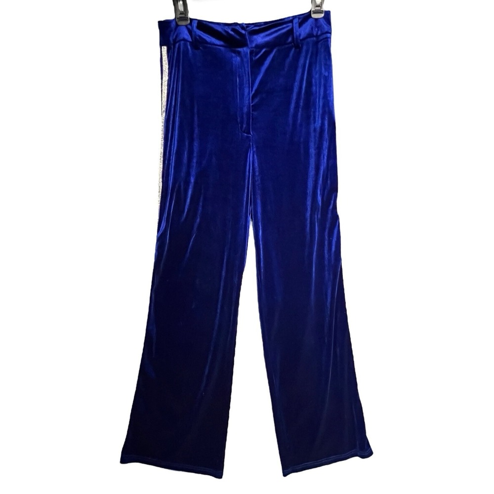 Akira Mia Luxe 2PC Outfit‎ Set Size M Cobalt Blue Velvet Rhinestone Glam Party - Picture 8 of 16